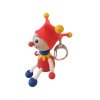 jester hand painted wooden keychain