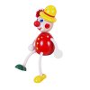 Clown hand made wooden doll with spring
