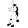 White horse wooden bouncing figurine withs pring