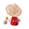 Ladybug with skirt wooden figure ons pring KROKIDO