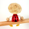 ladybug wooden sitting figure