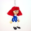 girl with red hair wooden bouncing figure