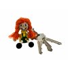 pigtailed girl wooden keyring