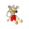 Red mouse hadn painted wooden pendant KROKIDO