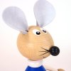 wooden figure with spring blue mouse