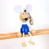 blue mouse handmade wooden figure