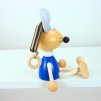 blue mouse wooden doll on spring