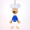 blue mouse wooden figure on spring