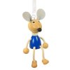 blue mouse wooden doll with spring
