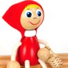 handmade wooden figure for kids with spring little red riding hood