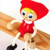 little red riding hood wooden figurine from czech republic