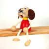 dog handpainted wooden figurine