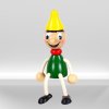 pinocchio sitting doll hand painted