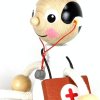 Sedací figurka hračka ze dřeva - Doktor pro děti
