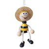 Bee with hat wooden doll withs pring for kids