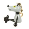 Wolf handcrafted wooden figure with spring