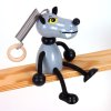 wooden bouncing figure wolf