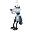 bouncing figurine from wood wolf