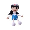 Nurse wooden keyring black hair