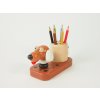 wooden crayon holder dog