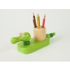 wooden crayon holder crocodile