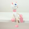 hand painted wooden toy white cat krokido