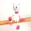 white kitty wooden sitting figure for kids