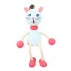 white kitty wooden bounicng figure