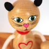 gift for catlovers wooden doll