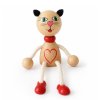 Cat with heart hand painted wooden figurine