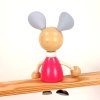 pink mouse handmade wooden figure for kids
