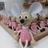 pink mouse wooden figure