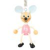Pink mouse wooden figurine with spring KROKIDO
