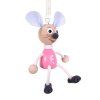 Pink mouse wooden bouncing doll KROKIDO
