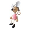 pink mouse wooden figure on spring