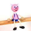 piggy wooden sitting figure for kids