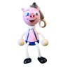 piggy wooden figure on spring