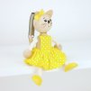 cat yellow dress wooden figure with spring