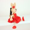 bunny red dress wooden bouncing figure