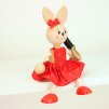 bunny red dress wooden figure on spring for kids