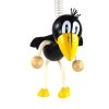 Raven wooden bouncing doll on spring