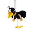 Raven wooden figurine on spring for kids