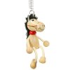 Horse handmade wooden figurine on spring