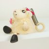 White sheep wooden figure on spring