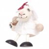 White sheep wooden figure on spring