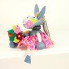 Donkey in skirt wooden bouncing doll