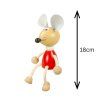 Red mouse hand painted wooden doll KROKIDO
