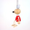 mouse handmade wooden figure on spring