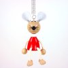 red mouse wooden figurine with spring