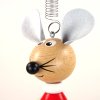 red mouse wooden figure with spring
